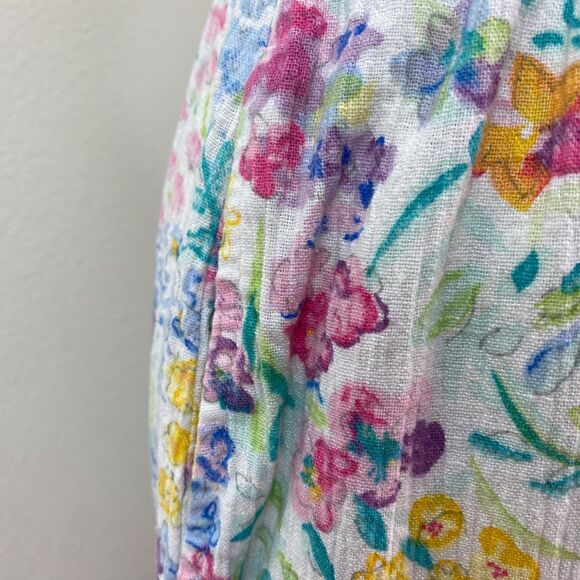 Vtg 90s Koret Womans Spring Floral Skirt Small Cotton Linen Pockets A-Line Gauzy - Picture 9 of 9